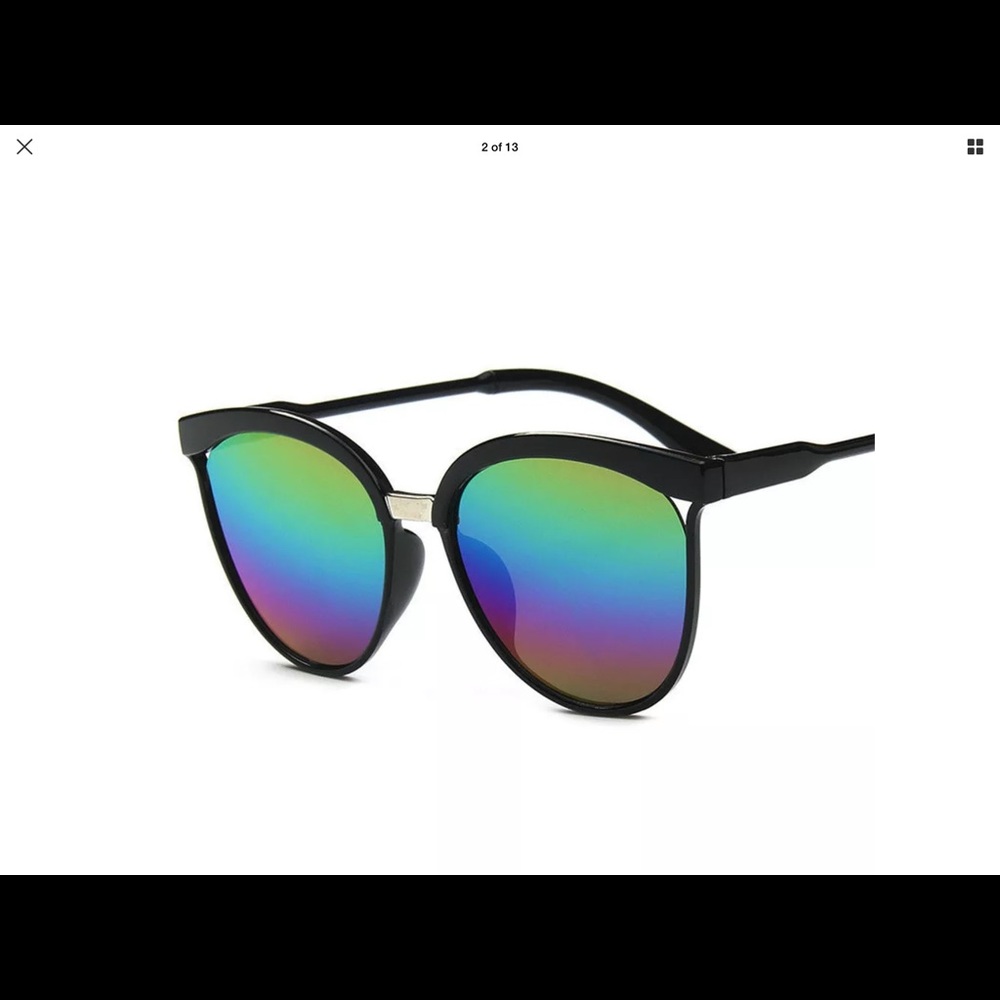 ❎$25 BUNDLED ❎Designer Vintage Blue Mirror Flat Lens Sunglasses - Picture 4 of 6